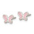 Sterling Silver RH-pltd Polish Pink Enamel Butterfly Childs Post Earrings QE16627