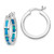 Sterling Silver Rhodium-plated Blue Cr. Opal In/Out Round Hoop Earrings QE14046
