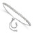 Sterling Silver Polished Rhodium-plated CZ Adjustable Bracelet QG5951
