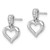 Sterling Silver RH Polished CZ Heart Post Dangle Earrings QE15650