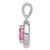 Sterling Silver Rhod-plated Pink and White CZ Oval Pendant QP4249