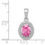 Sterling Silver Rhod-plated Pink and White CZ Oval Pendant QP4249