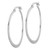 Sterling Silver Rhodium-plated Polished Oval Hoop Earrings QE11596