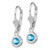 Sterling Silver Rhodium Plated 5mm Round Blue Topaz Leverback Earrings QE2040BT