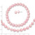 Sterling Silver Rh-p 7-8mm Pink FWC Pearl Earring Bracelet Necklace Set QH5638SET