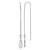 Sterling Silver Polished Crystal Teardrop Threader Earrings QE2067