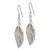 Sterling Silver Polished Mother of Pearl Leaf Dangle Earrings QE2665