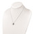 Sterling Silver Polished Rhodium-plated Green/Clear CZ Owl 18in Necklace QG6165-18