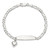 Sterling Silver Polished Figaro ID Heart Dangle Bracelet QID210-7.5
