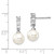 Majestik Sterling Silver Rhodium-plated 8-9mm Imitation Shell Pearl CZ Dangle Earrings QMJE804W