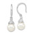 Majestic Sterling Silver Rhodium-plated 8-9mm White Imitation Shell Pearl CZ Dangle Earrings QMJE805W
