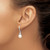 Majestic Sterling Silver Rhodium-plated 8-9mm White Imitation Shell Pearl CZ Dangle Earrings QMJE805W
