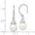 Majestic Sterling Silver Rhodium-plated 8-9mm White Imitation Shell Pearl CZ Dangle Earrings QMJE805W