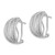 Sterling Silver RH-plated Polished Rope CZ Omega Back C-Hoop Earrings QE12267