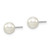 Majestic Sterling Silver Rhodium-plated 6-7mm White Imitation Shell Pearl Stud Earrings QMJE6W