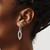 Sterling Silver Polished Enamel Glitter Fabric Marquise Dangle Earrings QE13290