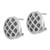 Sterling Silver Rhod-pltd Black/White CZ Criss Cross Omega Back Earrings QE7343