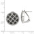 Sterling Silver Rhod-pltd Black/White CZ Criss Cross Omega Back Earrings QE7343