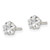 Sterling Silver Polished 5mm Star Basket Set CZ Stud Earrings QE7548
