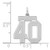 Sterling Silver/Rhodium-plated Satin Number 40 Charm QPM40