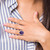 Sterling Silver Rhodium-plated Purple & Clear CZ Ring QR2299-8