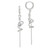 Sterling Silver Polished CZ Spiral & Chain Dangle Hinged Hoop Earrings QE4092
