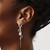 Sterling Silver Polished CZ Spiral & Chain Dangle Hinged Hoop Earrings QE4092
