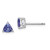 Sterling Silver Rhodium-plated Trillion Tanzanite Post Earrings QE12624TZ