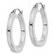 Sterling Silver Rhodium-plated 3x25mm Square Tube Hoop Earrings QE824
