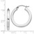 Sterling Silver Rhodium-plated 3x25mm Square Tube Hoop Earrings QE824