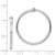 Sterling Silver RH-plated 2x28mm Non-Pierced Round Hoop Earrings QE8549