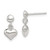 Sterling Silver Dangle Heart Post Earrings QE8728