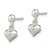 Sterling Silver Dangle Heart Post Earrings QE8728