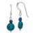 Sterling Silver Polished Blue Agate & Reconstructed Lapis Dangle Earrings QE12834