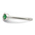 Sterling Silver Green Glass Bead 4-Leaf Clover Adjustable Ring QR6330