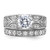 Sterling Silver Rhodium-plated Round CZ Center Wedding Ring Set QR4224-6