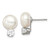 Sterling Silver RH-pltd 10-11mm FWC Button Pearl White Topaz Earrings QE12801
