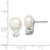 Sterling Silver RH-pltd 10-11mm FWC Button Pearl White Topaz Earrings QE12801