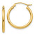 10K Polished 2mm Tube Hoop Earrings 10T916
