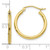 10K Polished 2mm Tube Hoop Earrings 10T916