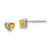 Sterling Silver Rhod-plated Citrine Heart Post Earrings QE14916NOV