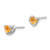 Sterling Silver Rhod-plated Citrine Heart Post Earrings QE14916NOV