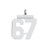 Sterling Silver/Rhodium-plated Polished Number 67 Charm QPL67