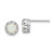 Sterling Silver Rhodium-plated Polished Created Opal Post Earrings QE16404
