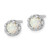 Sterling Silver Rhodium-plated Polished Created Opal Post Earrings QE16404