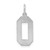 Sterling Silver/Rhodium-plated Satin Number 0 Charm QPM00