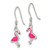 Sterling Silver Rhod-pltd Pink Enamel Flamingo Children's Dangle Earrings QE16622