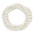 Majestik 7-8mm White Imitation Shell Pearl Hand-knotted Set of 3 Stretch Bracelets QMJS700W
