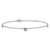 Sterling Silver Rhodium-plated CZ 9in Plus 1in Ext Heart Anklet QG2790-9