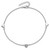 Sterling Silver Rhodium-plated CZ 9in Plus 1in Ext Heart Anklet QG2790-9